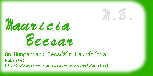 mauricia becsar business card